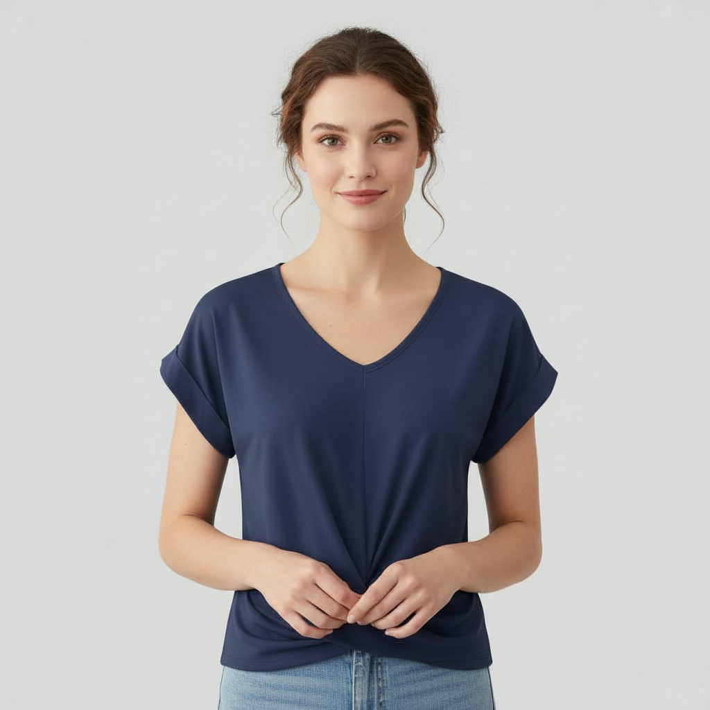 V-Neck Twist Women's Top | Casual Blouse for Women