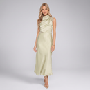 Anabelle Halter Neck Lace Maxi Dress - Sage Green