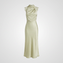 Anabelle Halter Neck Lace Maxi Dress - Sage Green