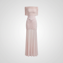 Caspian Off-Shoulder Mesh Maxi Dress