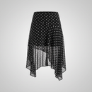Khalea Polka Dot Handkerchief Midi Skirt